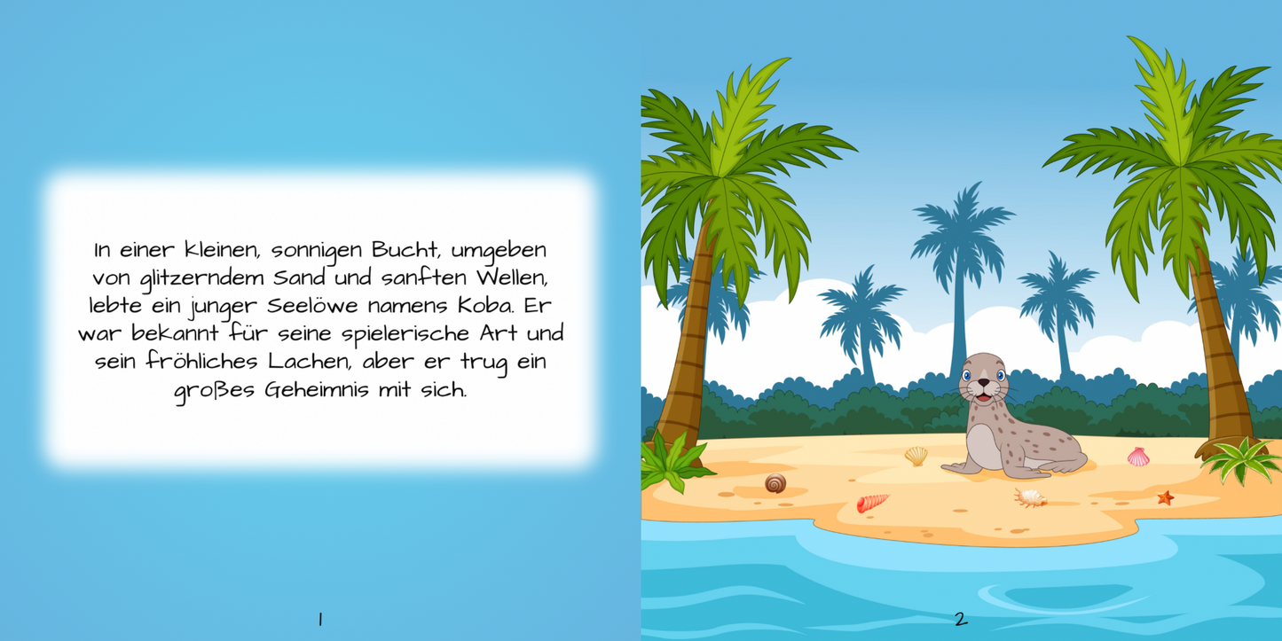 Kinderbuch "KOBA - Der Seelöwe, der das Schwimmen lernte"