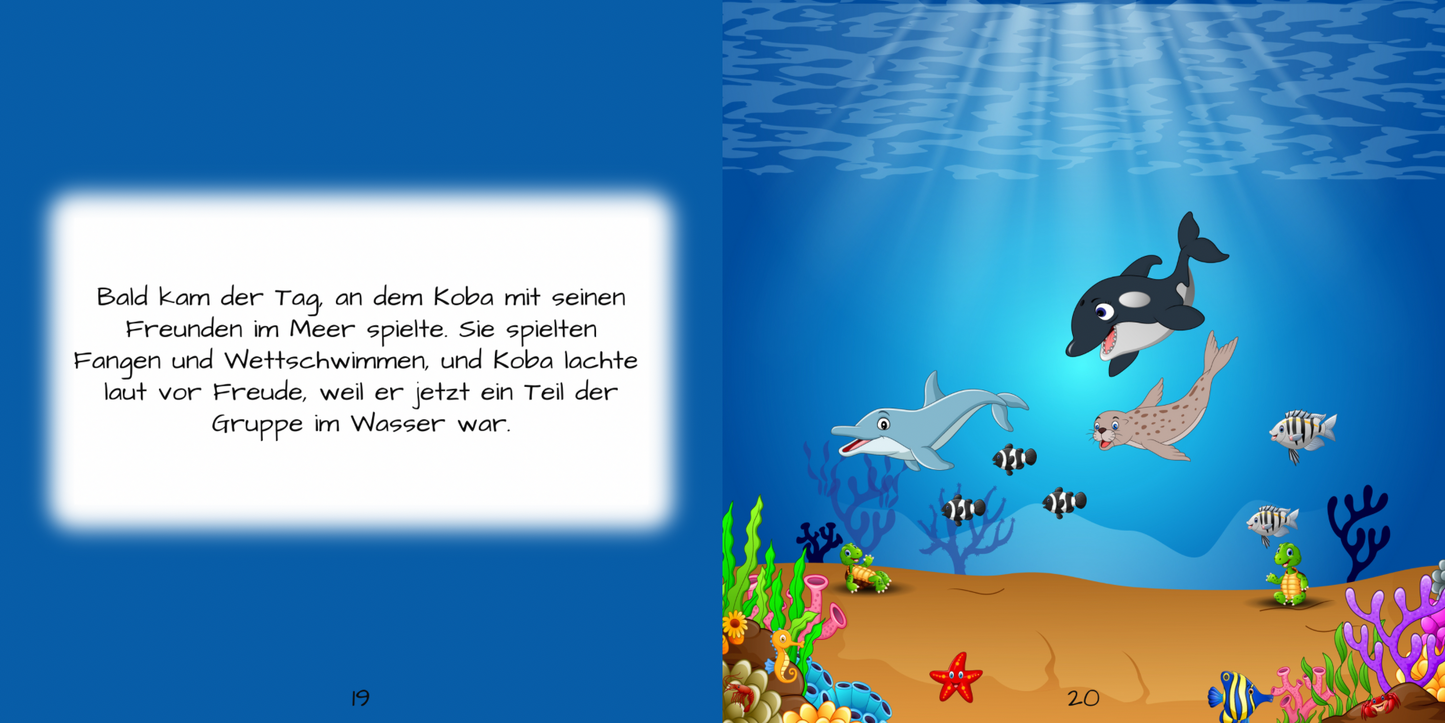 Kinderbuch "KOBA - Der Seelöwe, der das Schwimmen lernte"